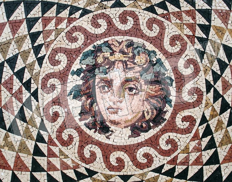 Mosaïque CK057 Details La tte de Dionysos de Corinthe 1