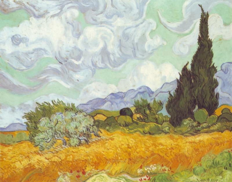 Mosaïque FK059 Details van Gogh: Champ de bl avec cyprs 1