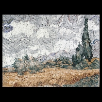 Mosaïque van Gogh: Champ de bl avec cyprs
