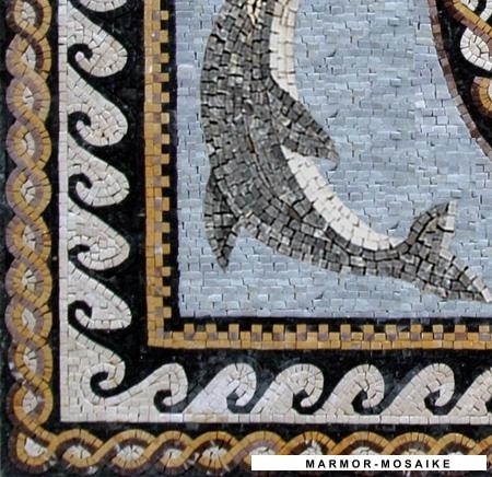 Mosaïque CR201 Details tapis avec les dauphins 3