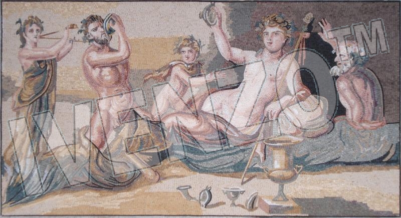 Mosaïque FK083 Héraclès et Dionysos