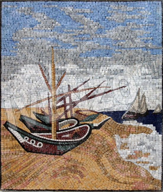 Mosaïque GE250 Vincent van Gogh: Bateaux sur la plage
