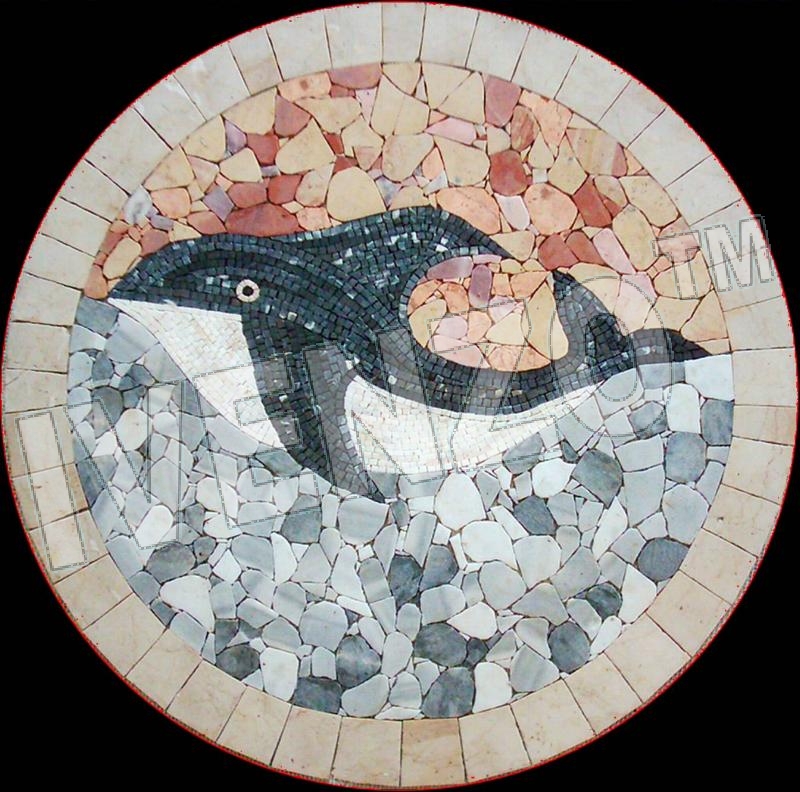 Mosaïque MK018 Médaillon de baleine